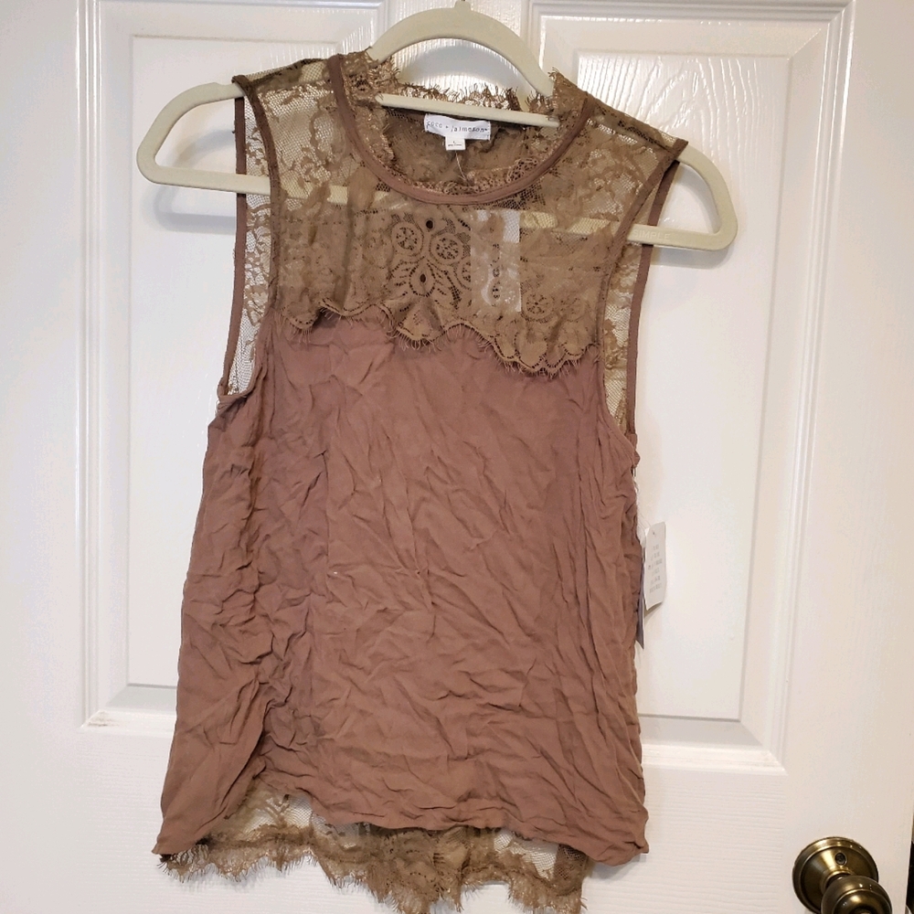 Buckle Detailed Lace Blouse